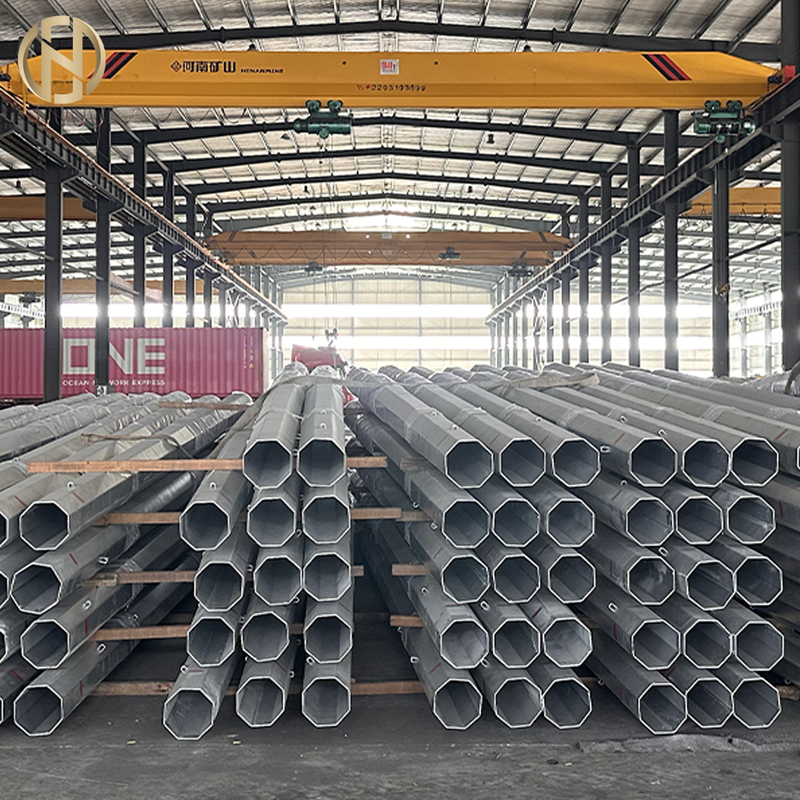 Octagonal Power Poles for Low and Medium Voltage Lines Metallic Poles Electrical Equipment Supplies