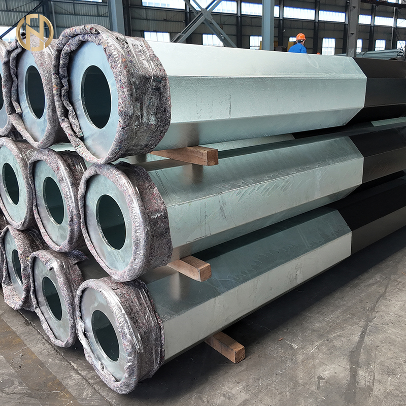 High-quality Export Octagonal Hot-dip Galvanized Transmission Line Steel Poles