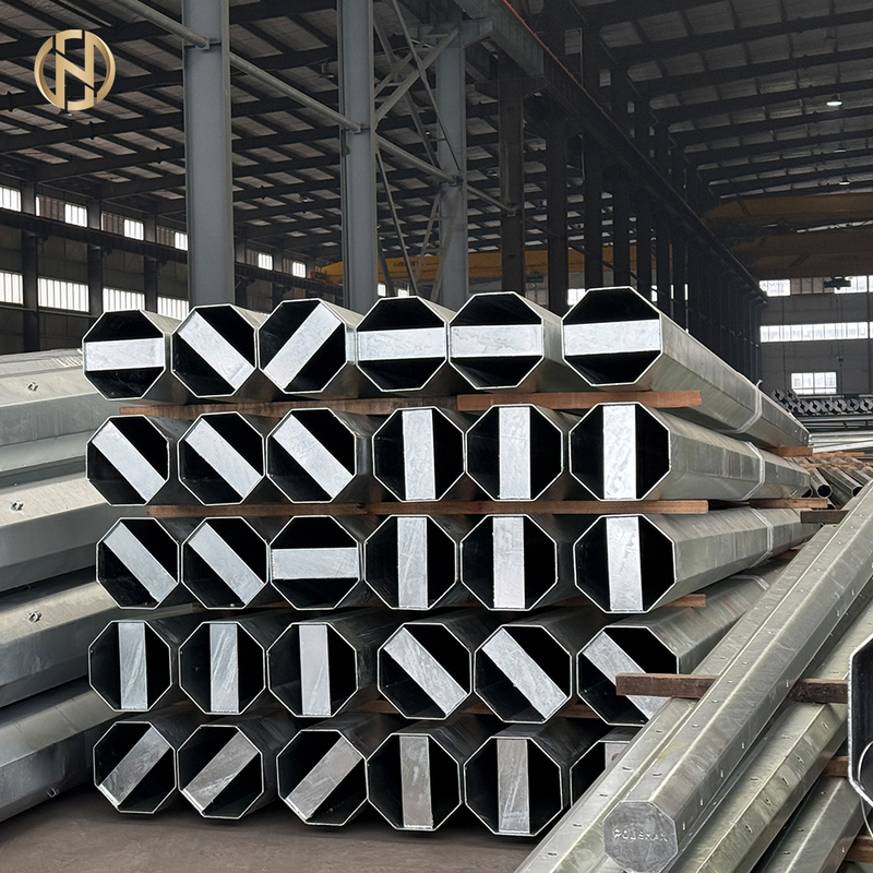 High-quality Export Octagonal Hot-dip Galvanized Transmission Line Steel Poles