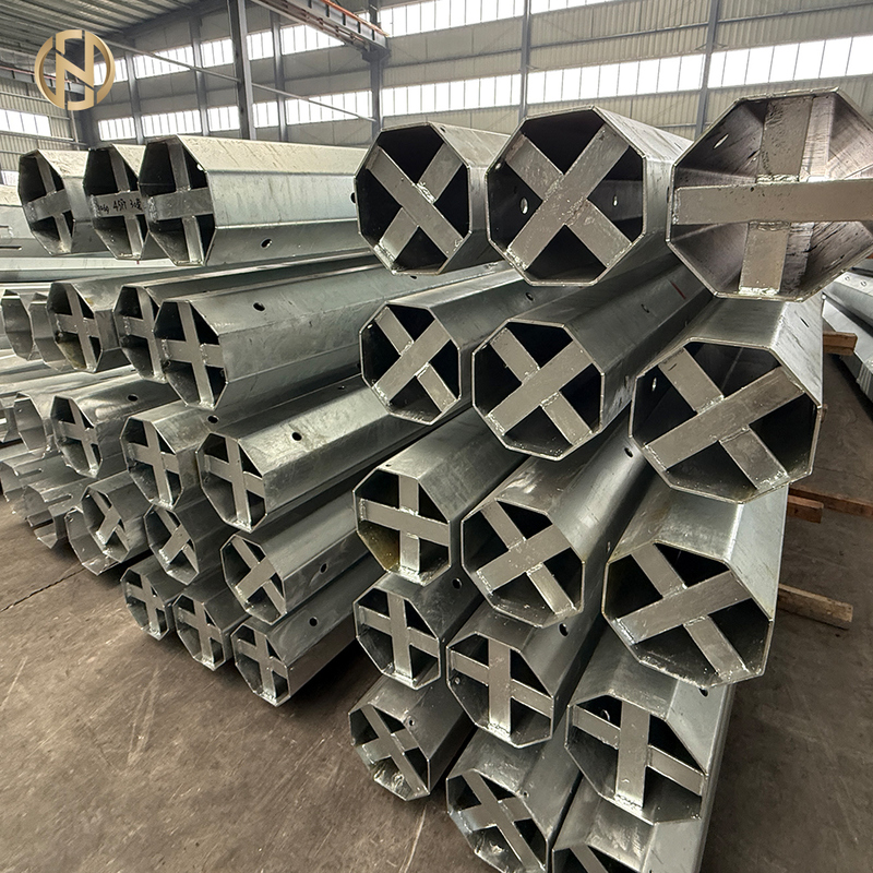 High-quality Export Octagonal Hot-dip Galvanized Transmission Line Steel Poles