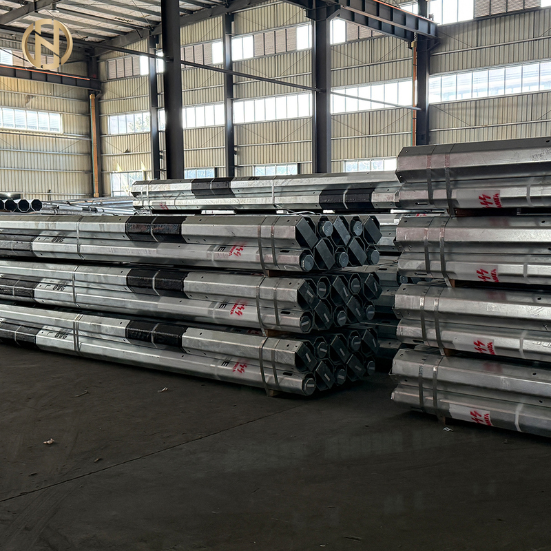 High-quality Export Octagonal Hot-dip Galvanized Transmission Line Steel Poles