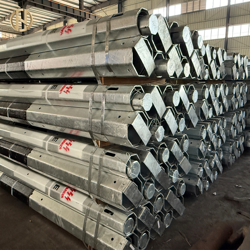 High-quality Export Octagonal Hot-dip Galvanized Transmission Line Steel Poles