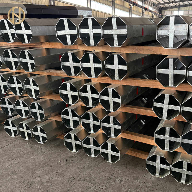 High-quality Export Octagonal Hot-dip Galvanized Transmission Line Steel Poles