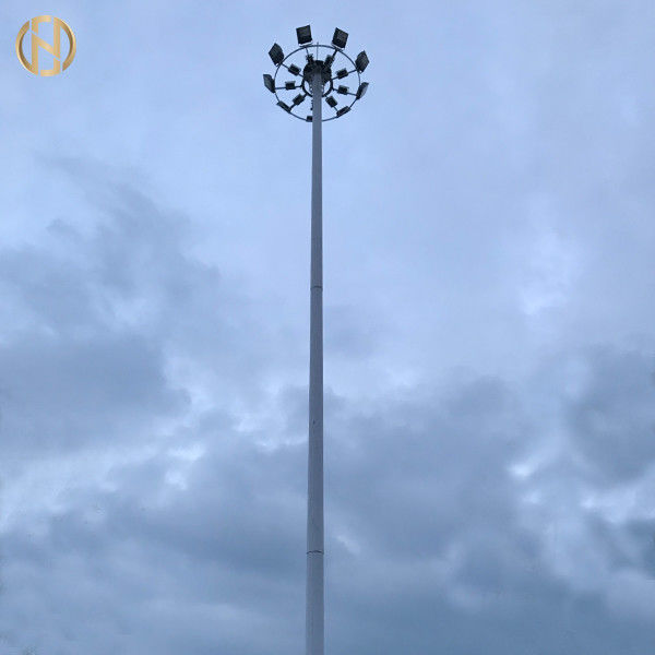 Dodecagon Shape High Mast Lighting Pole Height 15M - 40M For Airport
