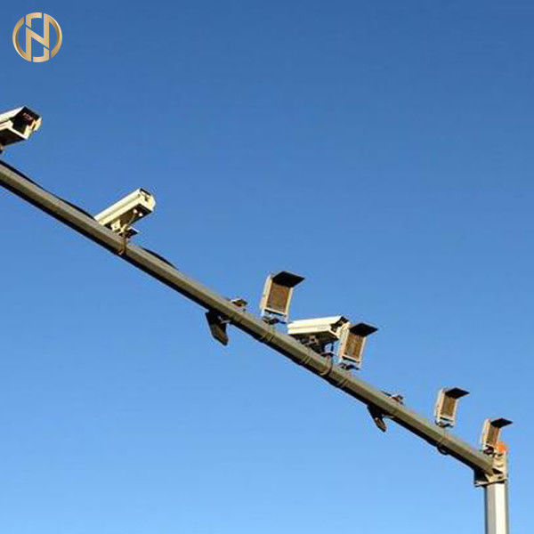 2M 18M Height CCTV Camera Pole , Galvanized Steel Security Camera Pole