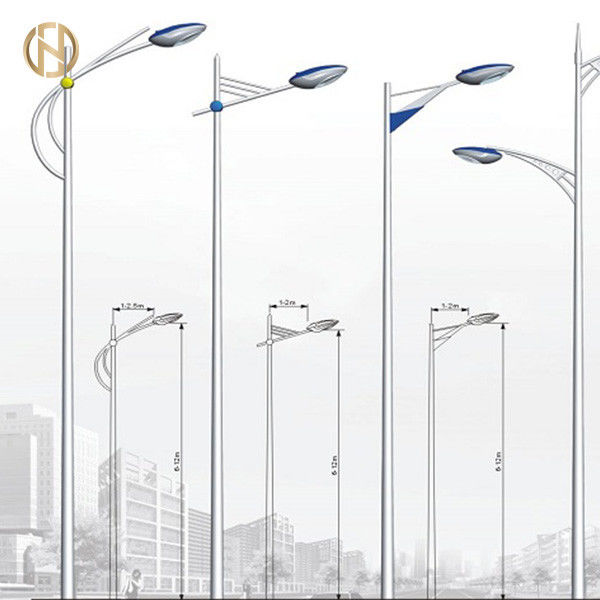 5M Q235B Street Light Post Round Conical All In One Earthquake Resistant