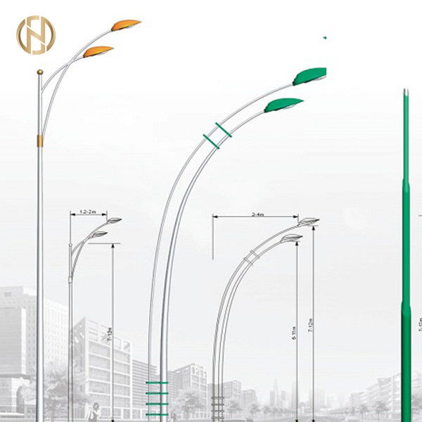 Hot Dip Galvanized Light Pole 9M Octagonal Shape With SGS ISO Certification