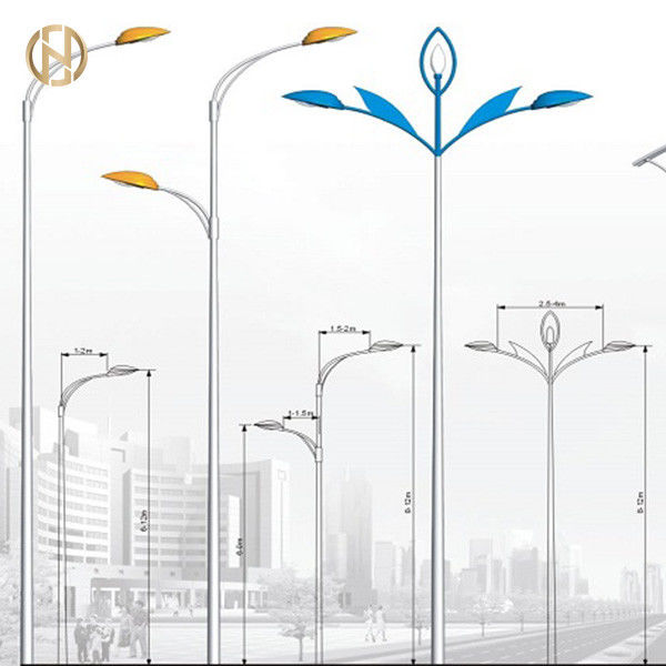 Steel Pole Manufacturer 12M Galvanized Street Light Pole Steel Single Arm pole