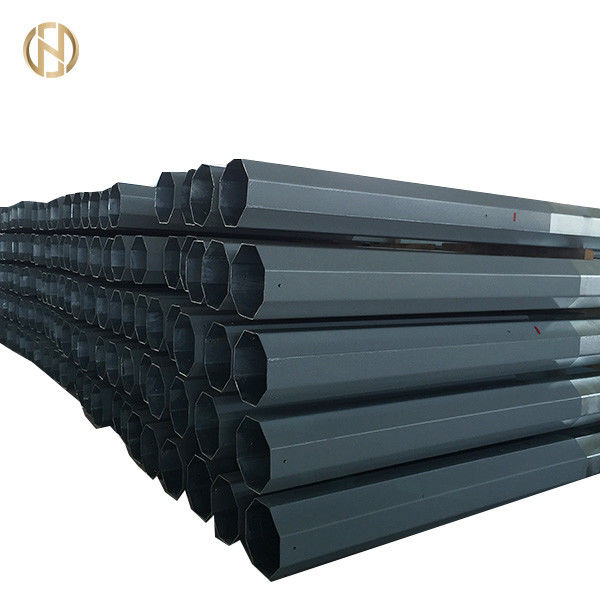 Custom Made Steel Utility Pole 18 Meter Height With Black Epoxy Paint