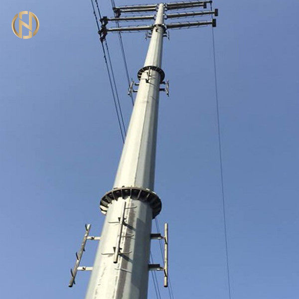 12 Sides Galvanized Eelectric Power Pole 35m 110FT Well Finished Welding