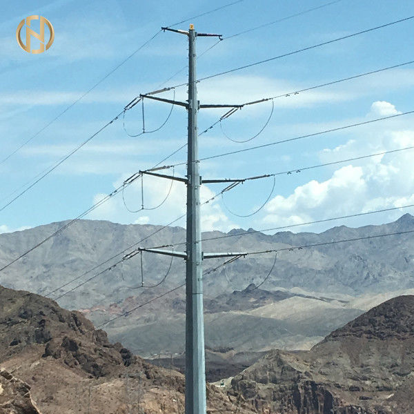 Gray Color Galvanized Octagonal Steel Pole 69KV NEA 50FT 55FT 60FT 65FT 70FT