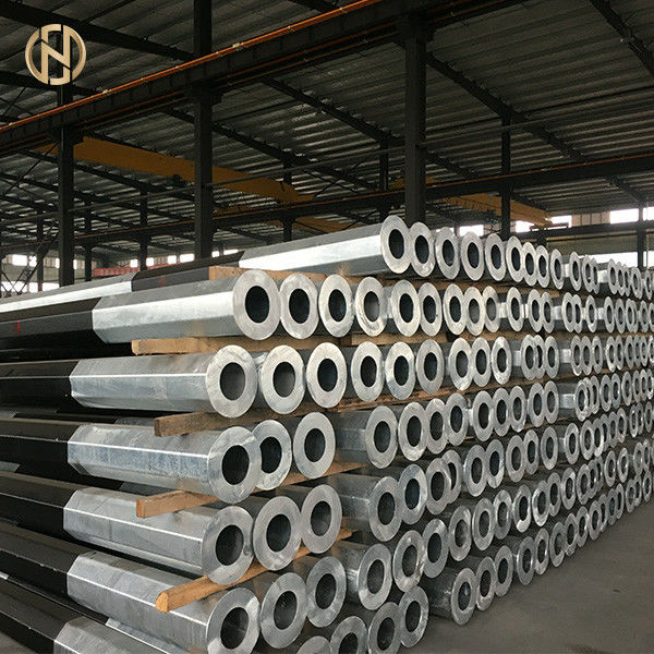 99.9% Zinc 15KV Overhead Line Pole EN10046 75um Well Finished Galvanization