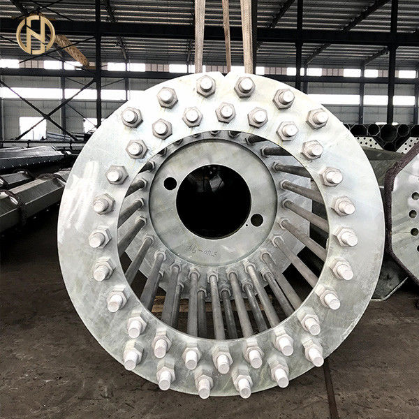 Customized Metal Power Pole 132KV Transmission Line Pole HDG Surface