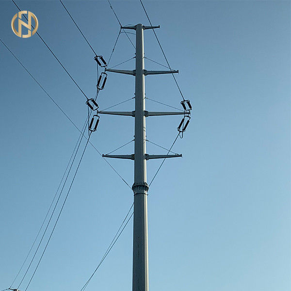 69kV Electric Utility Pole Suspension Post 60ft - 80ft For Philippines NGCP