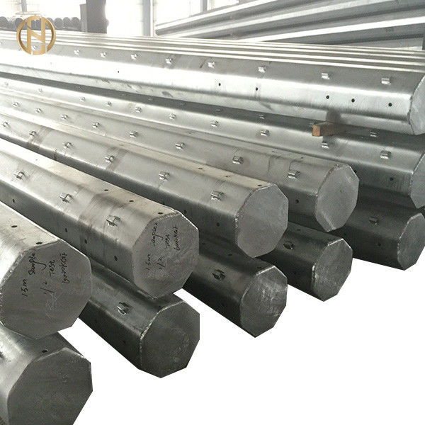 Low Voltage Galvanized Tubular Steel Pole 11m 10m With ISO 9001 Certification