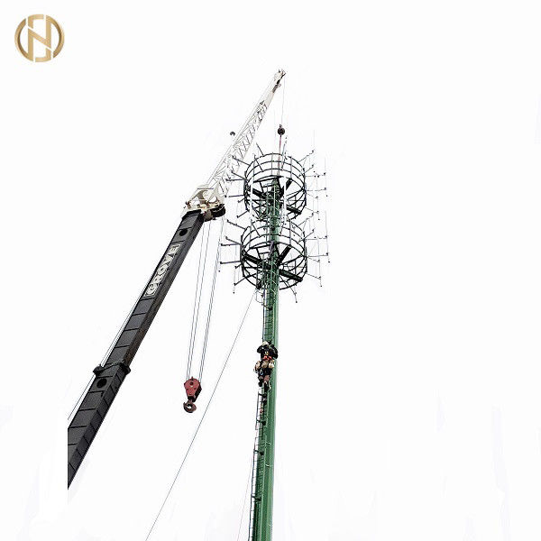 Airport Monopole Telecommunication Pole Height 15M - 60M Thickness 2mm - 30mm