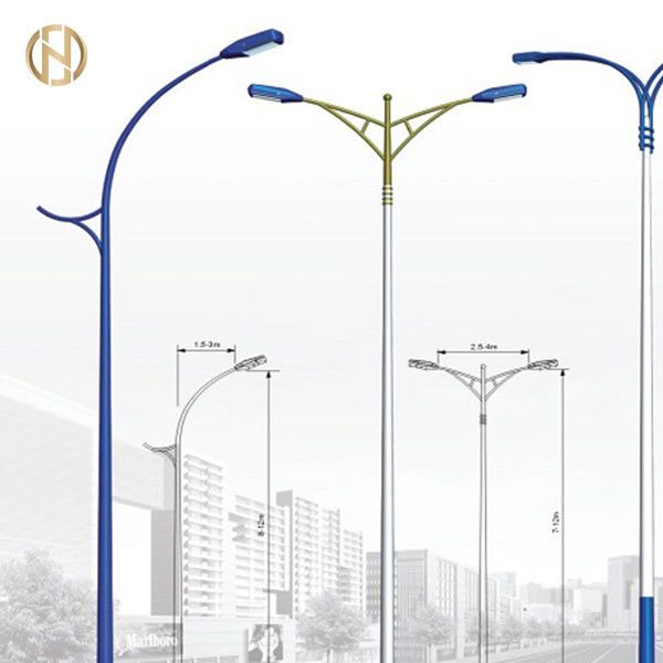 3-12M Octagonal Shape Road Lamp Post Q345B Double Arm High Durability