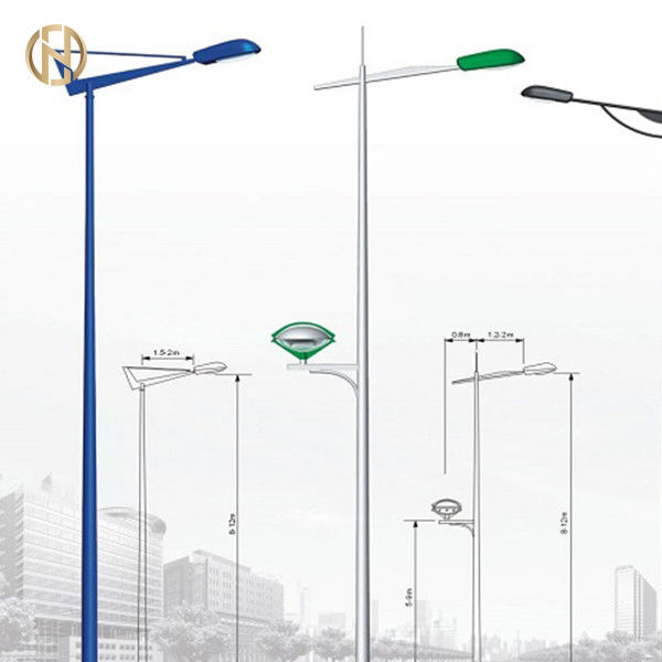 85um Galvanized Light Pole Q235B Metal Light Post Earthquake Resistant