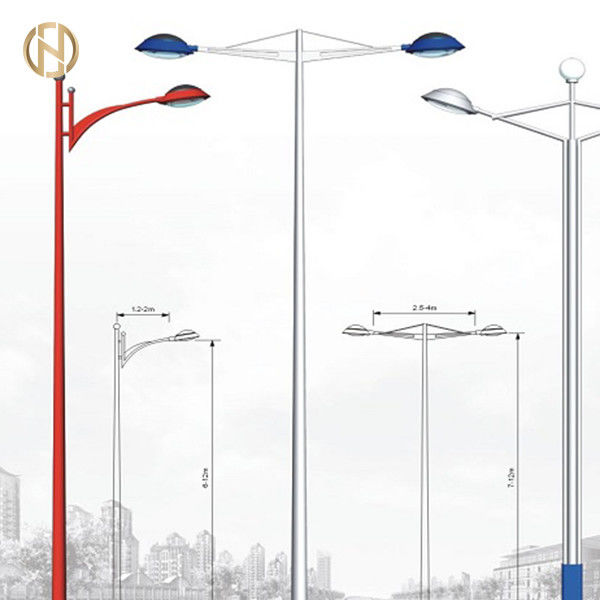 6M 8M 10M 12M Street Light Pole Octagonal Shape Q235B / Q345B Shaft Material