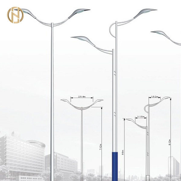20FT Electric Street Light Pole  Street Lamp Pole Single Or Dual Arms