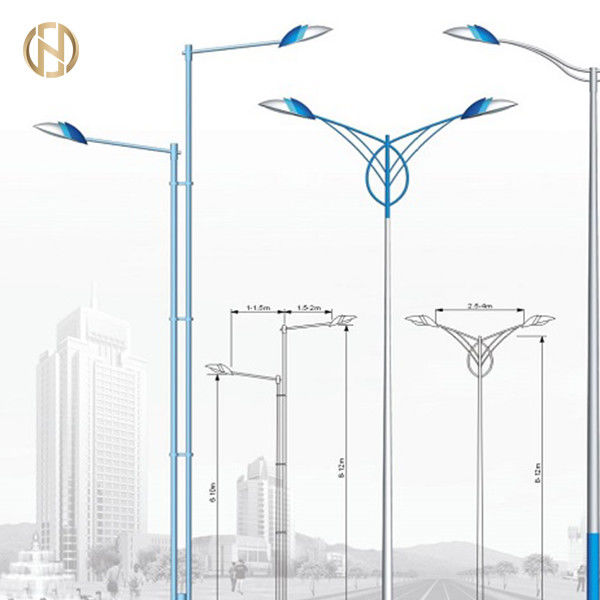 Round / Conical Shape Street Light Pole  Q235B Single Arm Light Pole