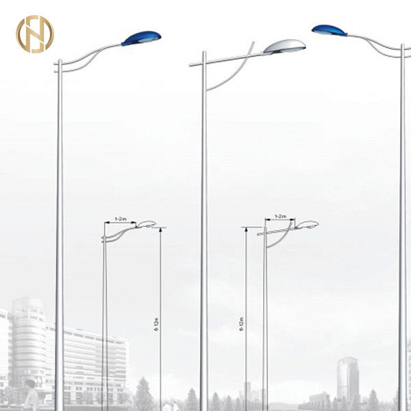 Tapered Octagonal Galvanized Steel Street Light Pole Steel Lamp Pole