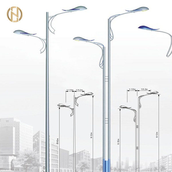 Custom 12M Galvanized Light Pole Anti Corrosion