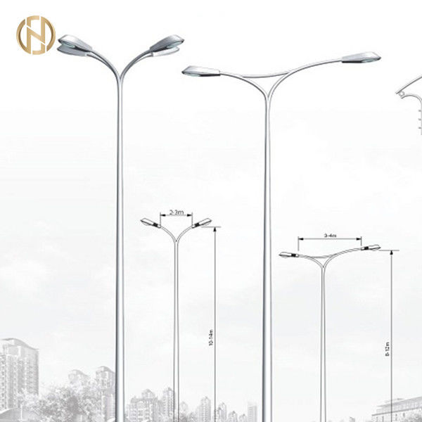 85um Galvanized Light Pole Q235B Metal Light Post Earthquake Resistant
