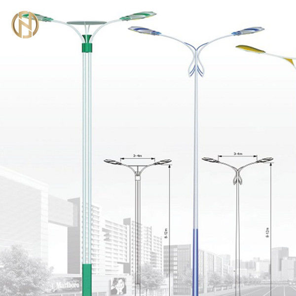 Hot Dip Galvanized Outdoor Street Lamp Post 6M-10M Long Service Life