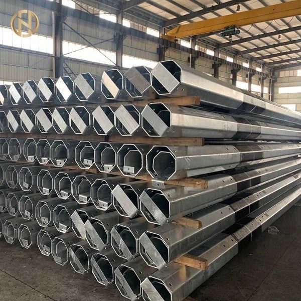 Zinc Color Electrical Power Pole  12.2M 1700daN Steel Power Pole