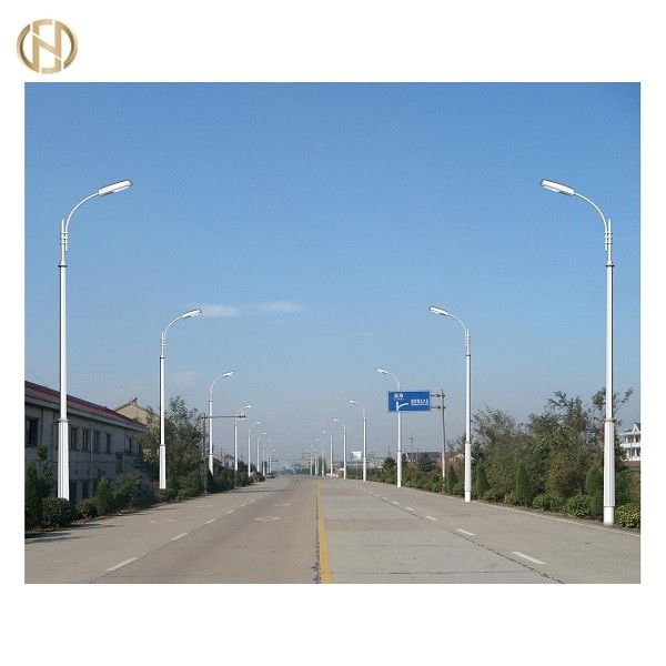 Single Arm Steel Tube Customizable Electrical Street Light Pole With Hot-Dip Galvanized Coating