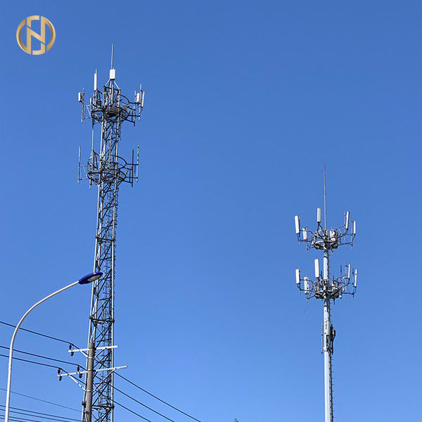 20M 25M 30M 36M Cellular Telecom Tower With Work Platform High Durability