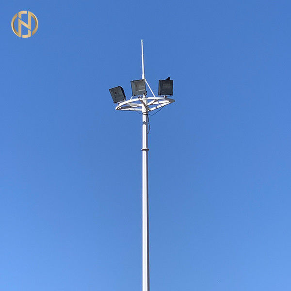 Octadecagon High Mast Pole With LED Flood Lighting System 20M 30M 35M 40M