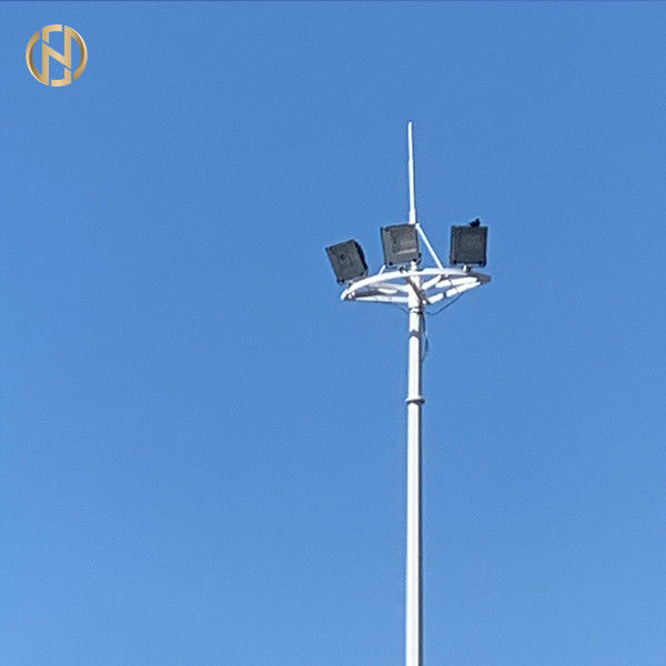 Q420 Steel Octadecagon High Mast Lamp Pole 20M 30M 35M 40M
