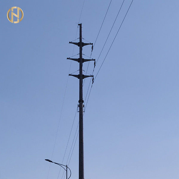 19M 3000daN 60FT Tubular Tapered Steel Pole Monopole Tower For Transmission Line