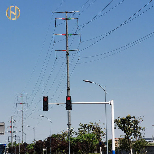 6M - 7.5M Traffic Light Pole Installing Camera  Yellow Green Red Light Pole