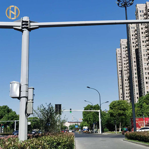 Octagonal Shape Steel CCTV Pole 3-20M Mounting Height Wind Resistant