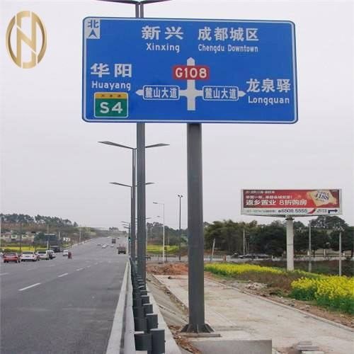 6m 6.5m 8m Road Sign Pole  Galvanized Steel Street Sign Pole Octagonal Shape