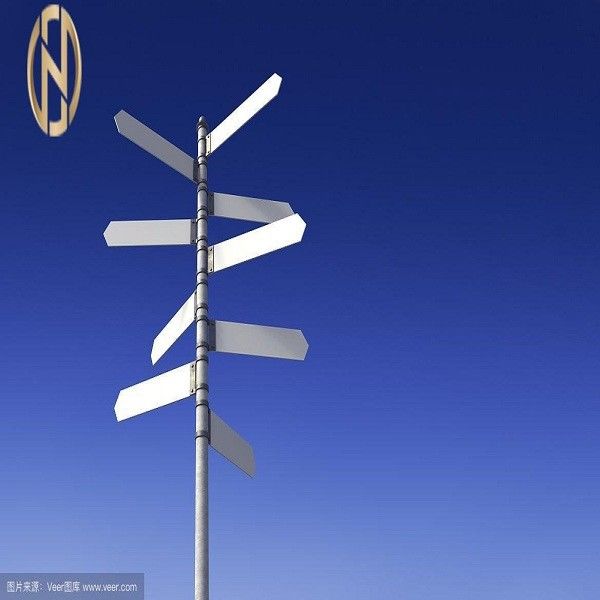 6M 8M 10M Road Sign Pole  Custom Q235B Steel Highway Sign Posts