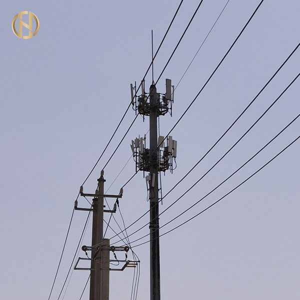 30m Hot Dip Galvanized Telecom Mast Poles ASTM A572 GR65 Steel