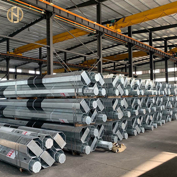 Hot Roll Galvanized Metal Power Pole 33KV Class 2 1050daN 11.8m 4mm