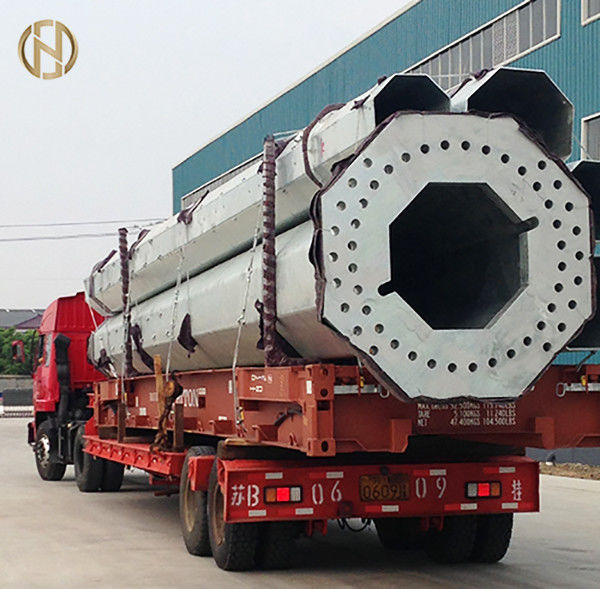 100FT 120FT Telecom Poles ASTM A572 GR65 Steel Hot Dip Galvanized