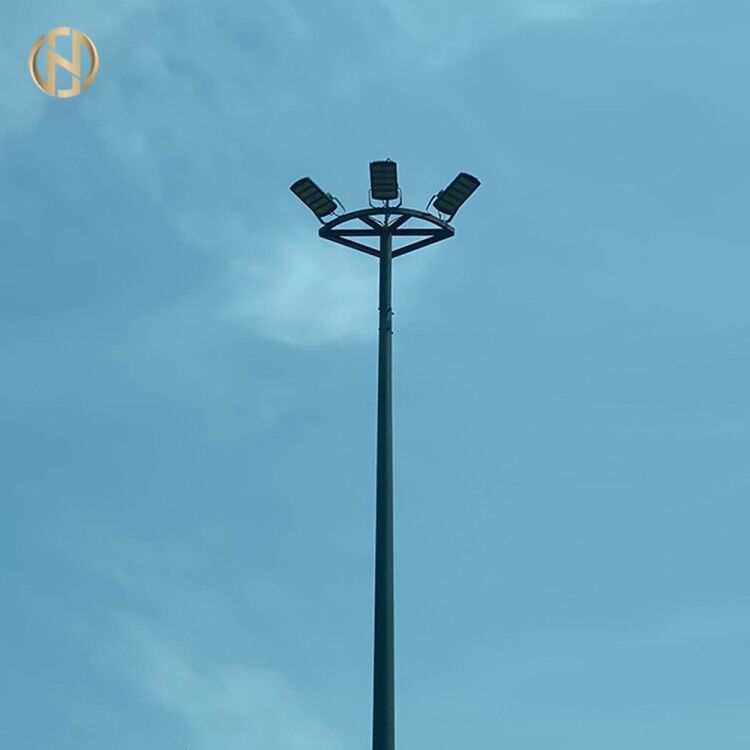 Stadium Galvanized High Mast Pole for Sports Field Lighting 25M 28M 36M 40M Height