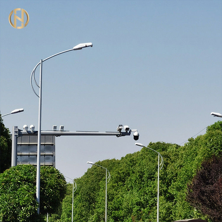 12m Single Arm Street Light Pole Ip65 Galvanized Street Light Pole