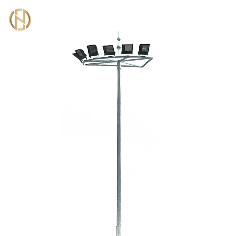35M Hot Dip Galvanized High Mast Lighting Poles With Led Lights
