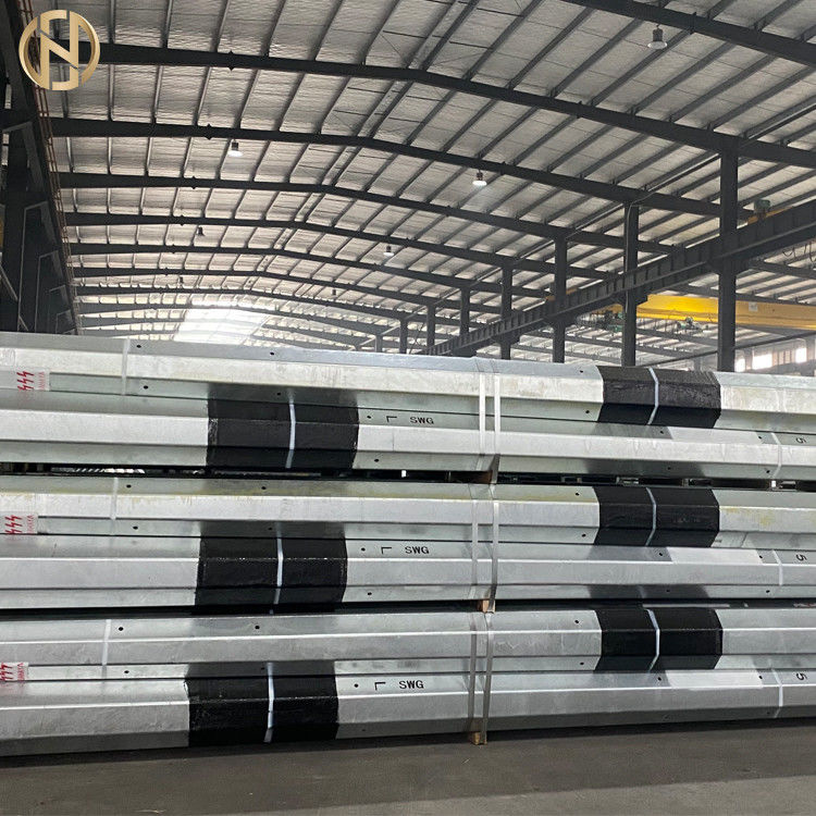 ASTM 633 12m Hot Dip Galvanized Metal Light  Pole For Power Transmission