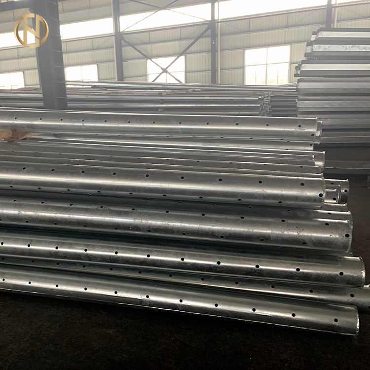 Electric Power Galvanised Power Pole 4mm Thickness Zinc Coated