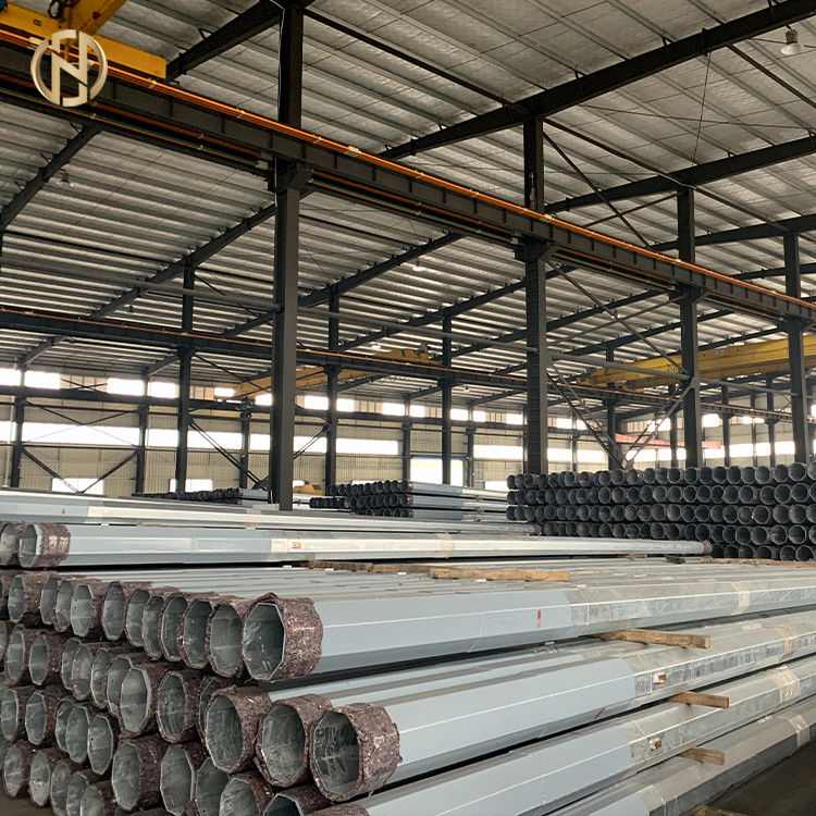 Electric Power Galvanised Power Pole 4mm Thickness Zinc Coated
