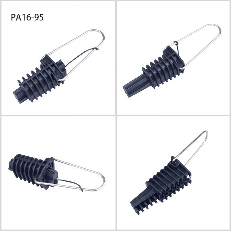 Plastic Overhead Line Dead End Cable Clamp Fiber Optic Anchoring Tension