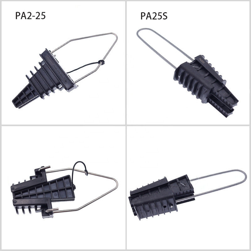 Plastic Overhead Line Dead End Cable Clamp Fiber Optic Anchoring Tension